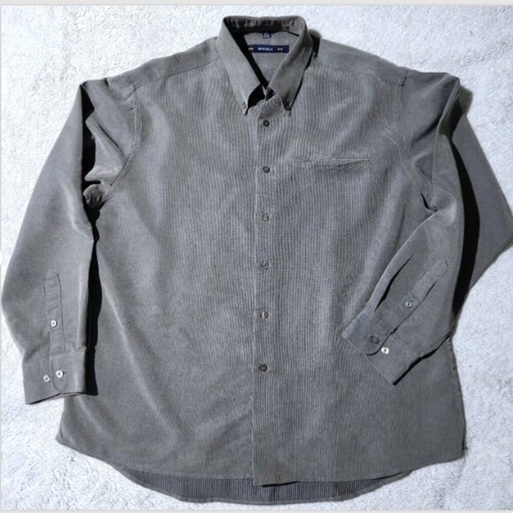 Eccolo Shirt Men's Size Large Button Down Long Sleeve 16-16 1/2 Neck Taupe - Picture 4 of 11